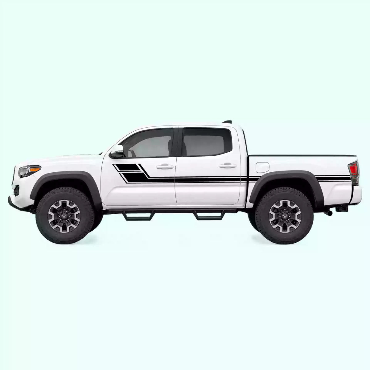 2016-2023 Toyota Tacoma Side Stripes Vinyl Graphics Kit Black