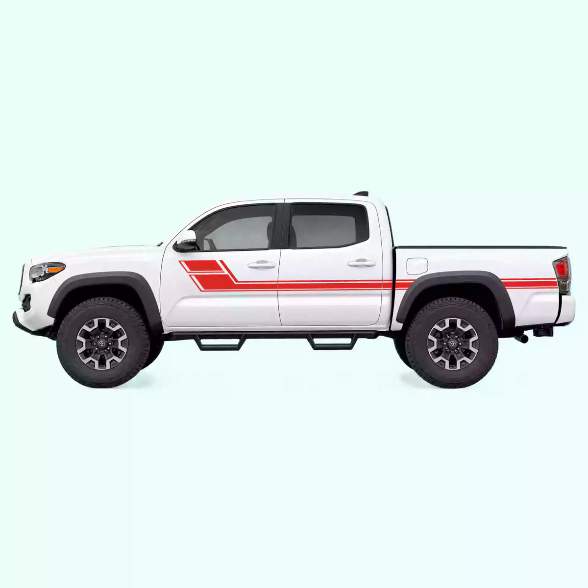 2016-2023 Toyota Tacoma Side Stripes Vinyl Graphics Kit Red