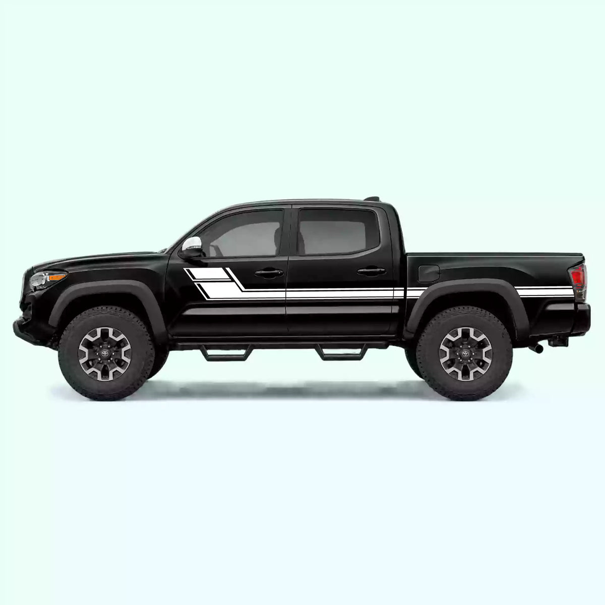 2016-2023 Toyota Tacoma Side Stripes Vinyl Graphics Kit White