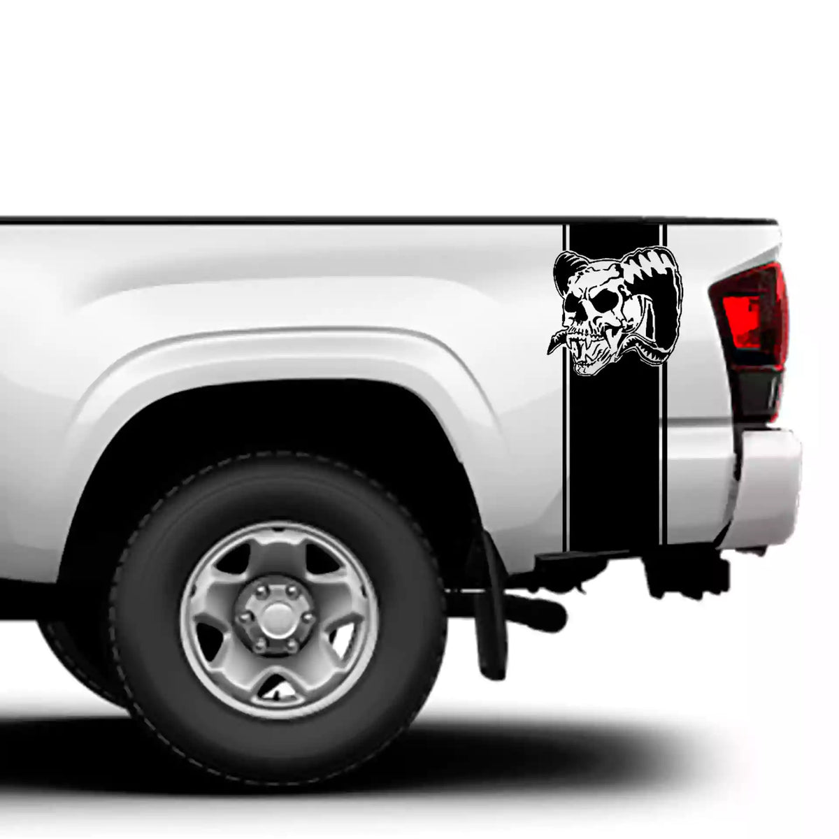 2016-2023 Toyota Tacoma Skull Bed Decals Vinyl Graphics Kit black