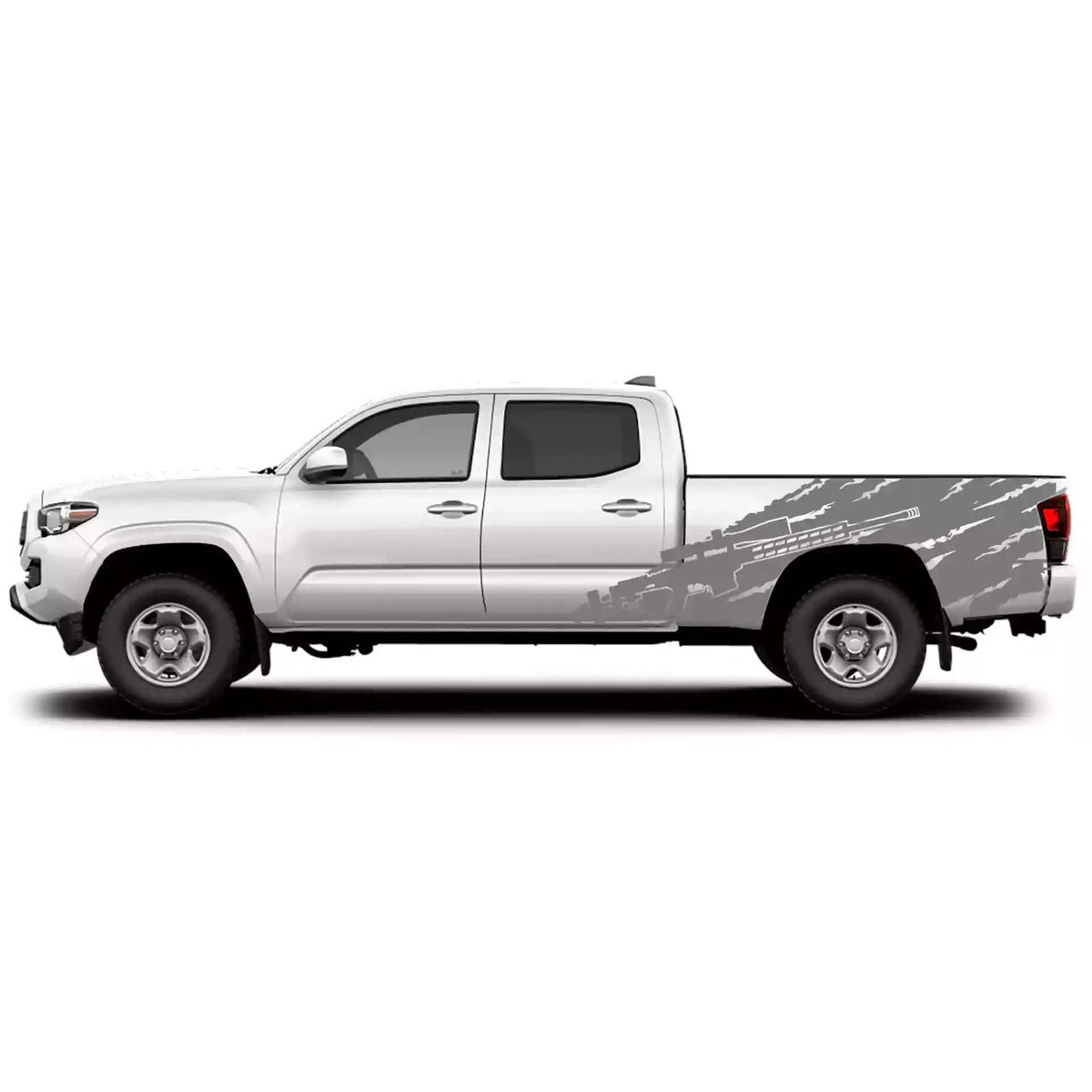 2016-2023 Toyota Tacoma Sniper Side Decals Vinyl Graphics Kit gray
