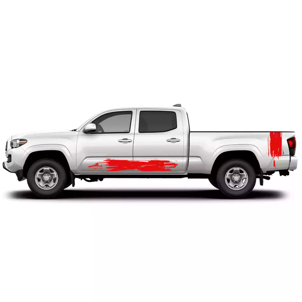 2016-2023 Toyota Tacoma Splash Rocker Stripes Vinyl Graphics Kit red