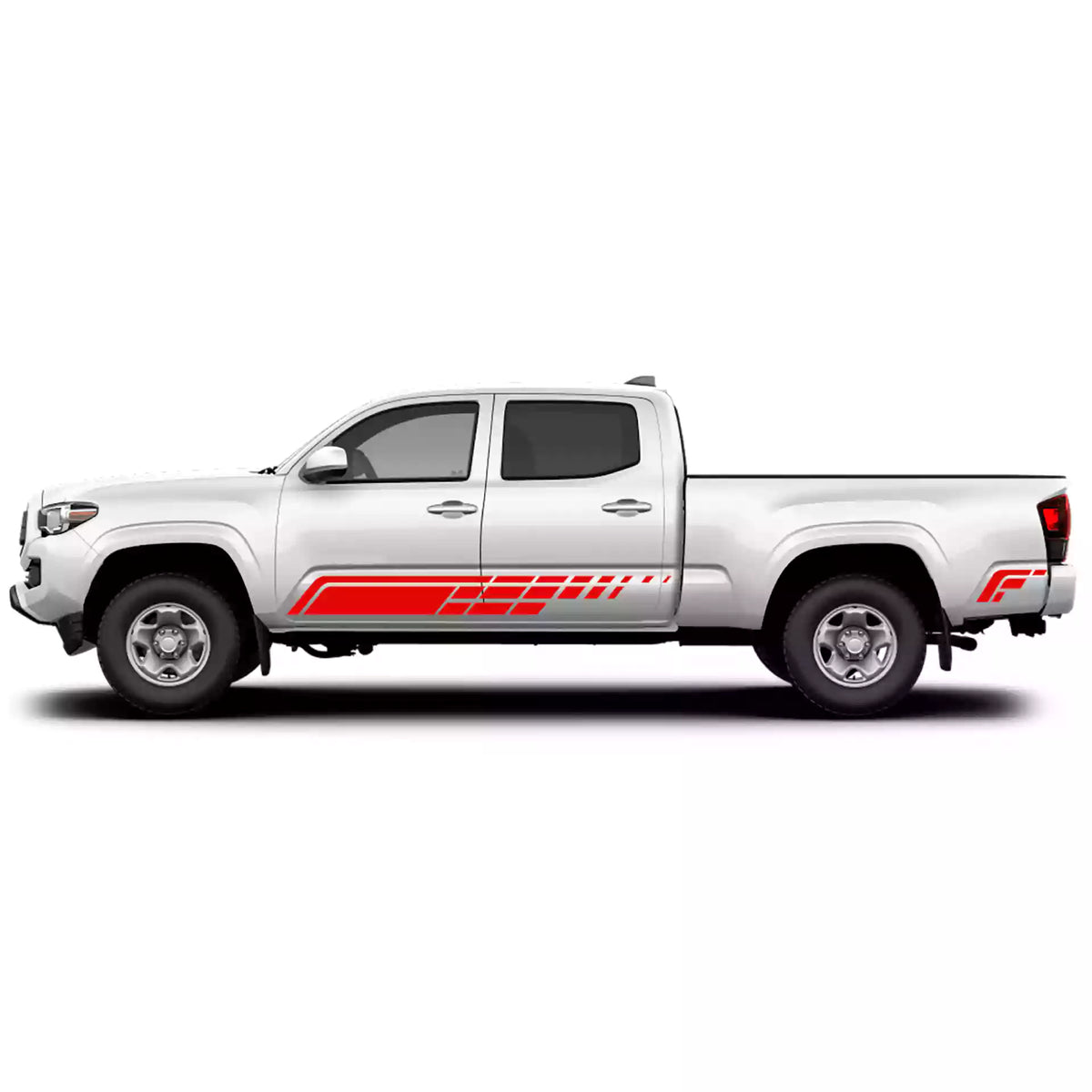 2016-2023 Toyota Tacoma Sportline Rocker Stripes Vinyl Graphics Kit red
