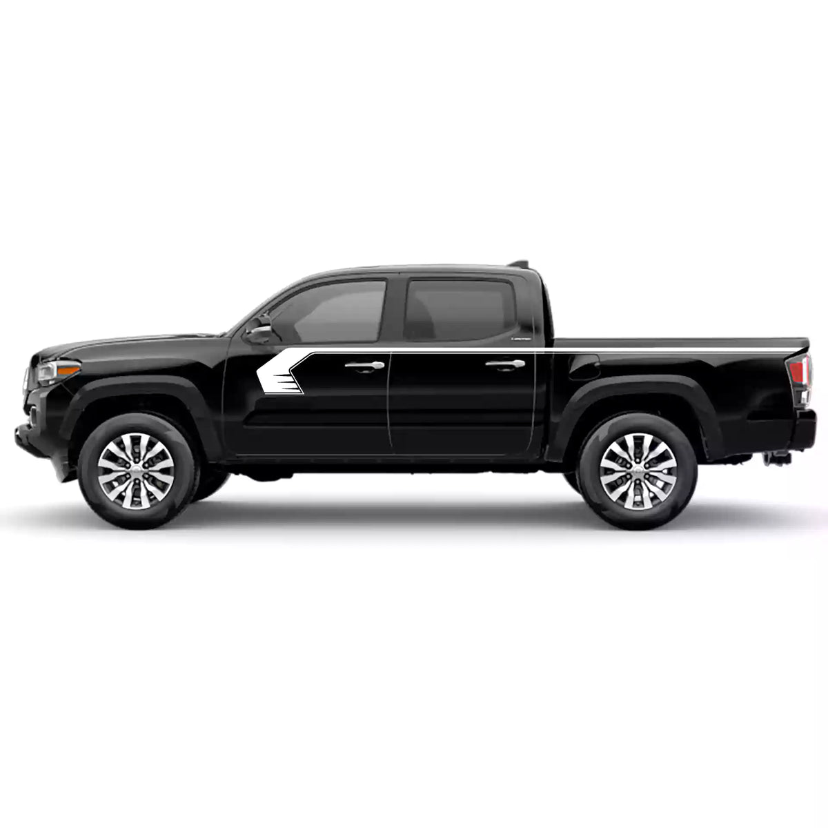 2016-2023 Toyota Tacoma Storm Upper Door Stripes Vinyl Graphics Kit white