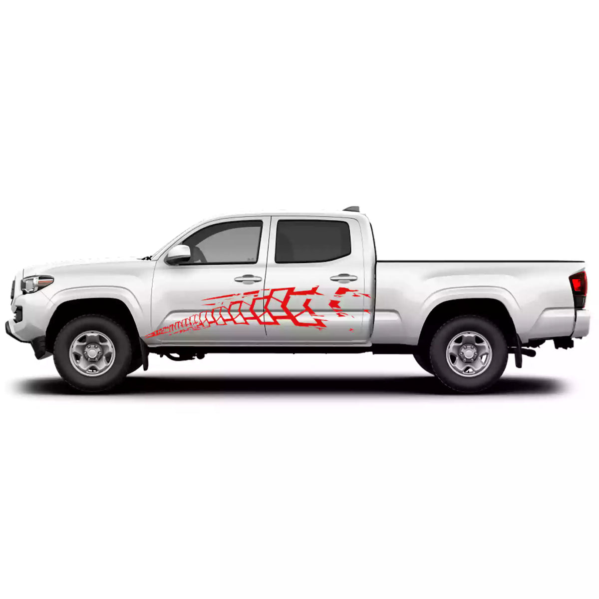 2016-2023 Toyota Tacoma Tire Splash Side Decals Vinyl Graphics Kit red