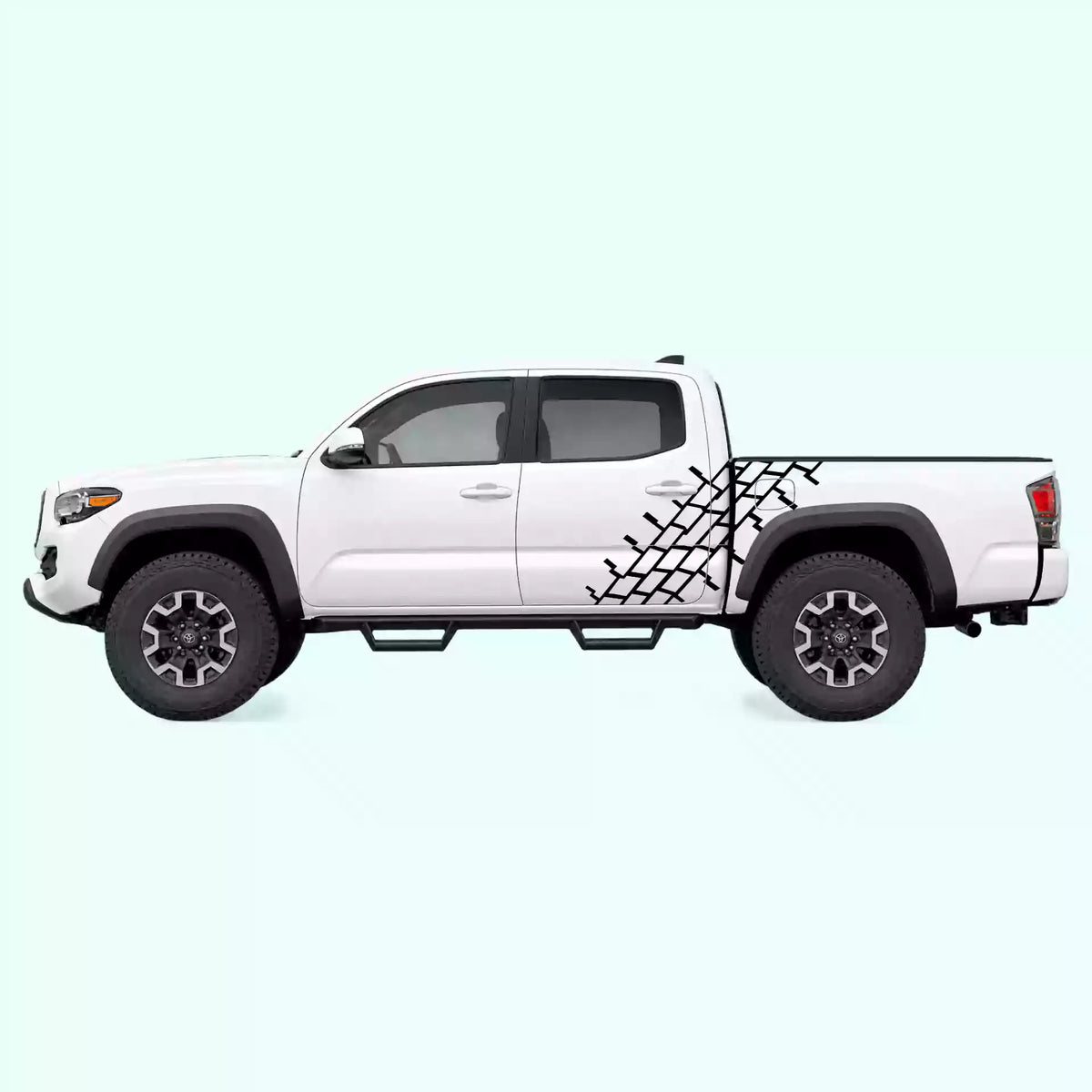 2016-2023 Toyota Tacoma Tire Tread Side Decals Vinyl Graphics Kit Black