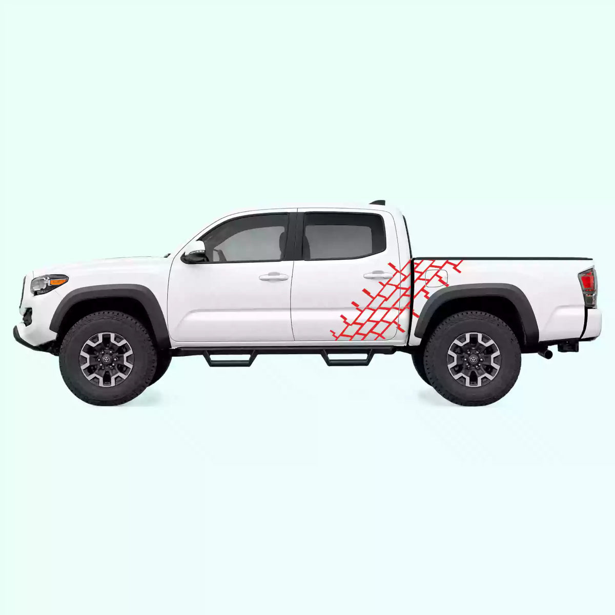 2016-2023 Toyota Tacoma Tire Tread Side Decals Vinyl Graphics Kit Red