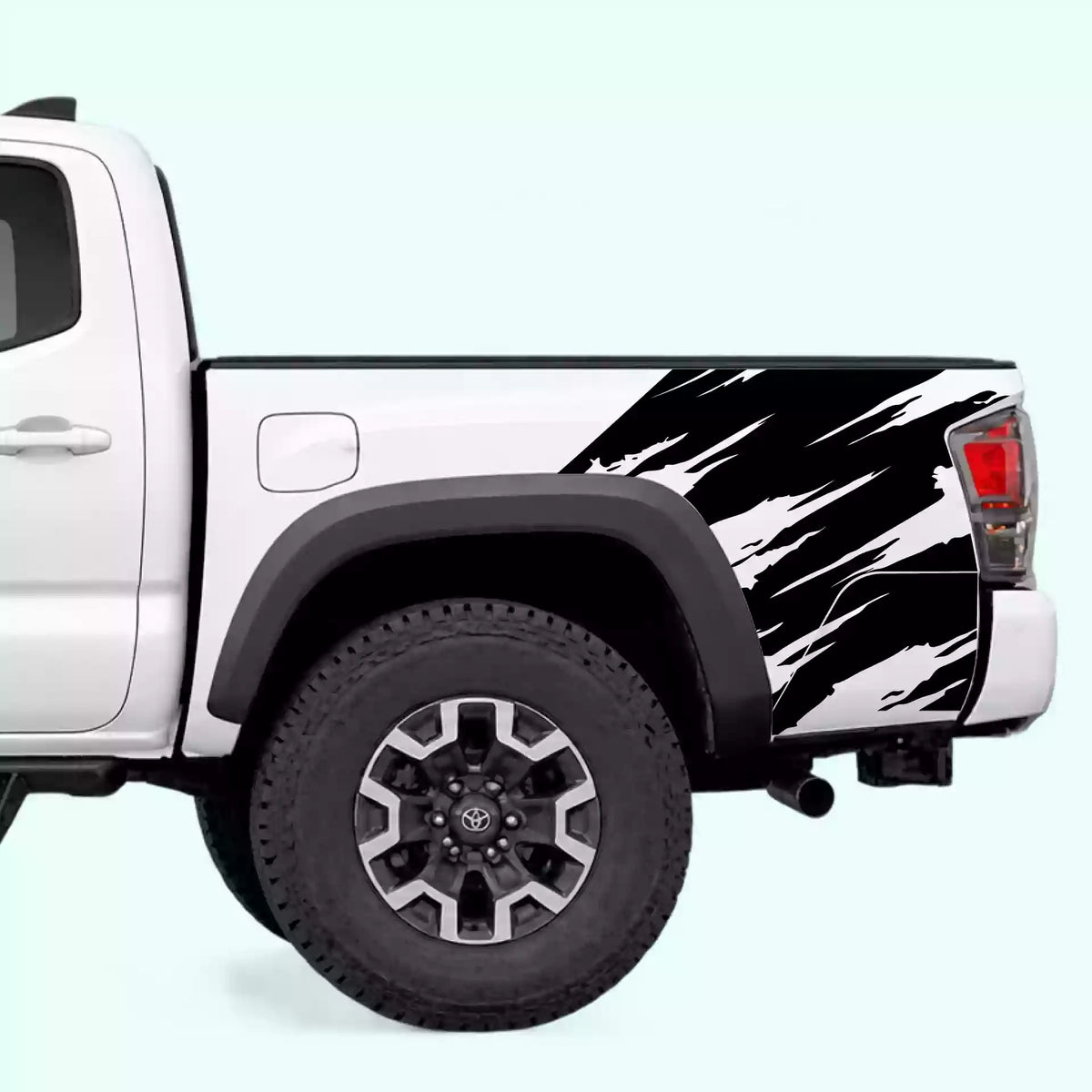 2016-2023 Toyota Tacoma Torn Bed Decals Vinyl Graphics Kit Black