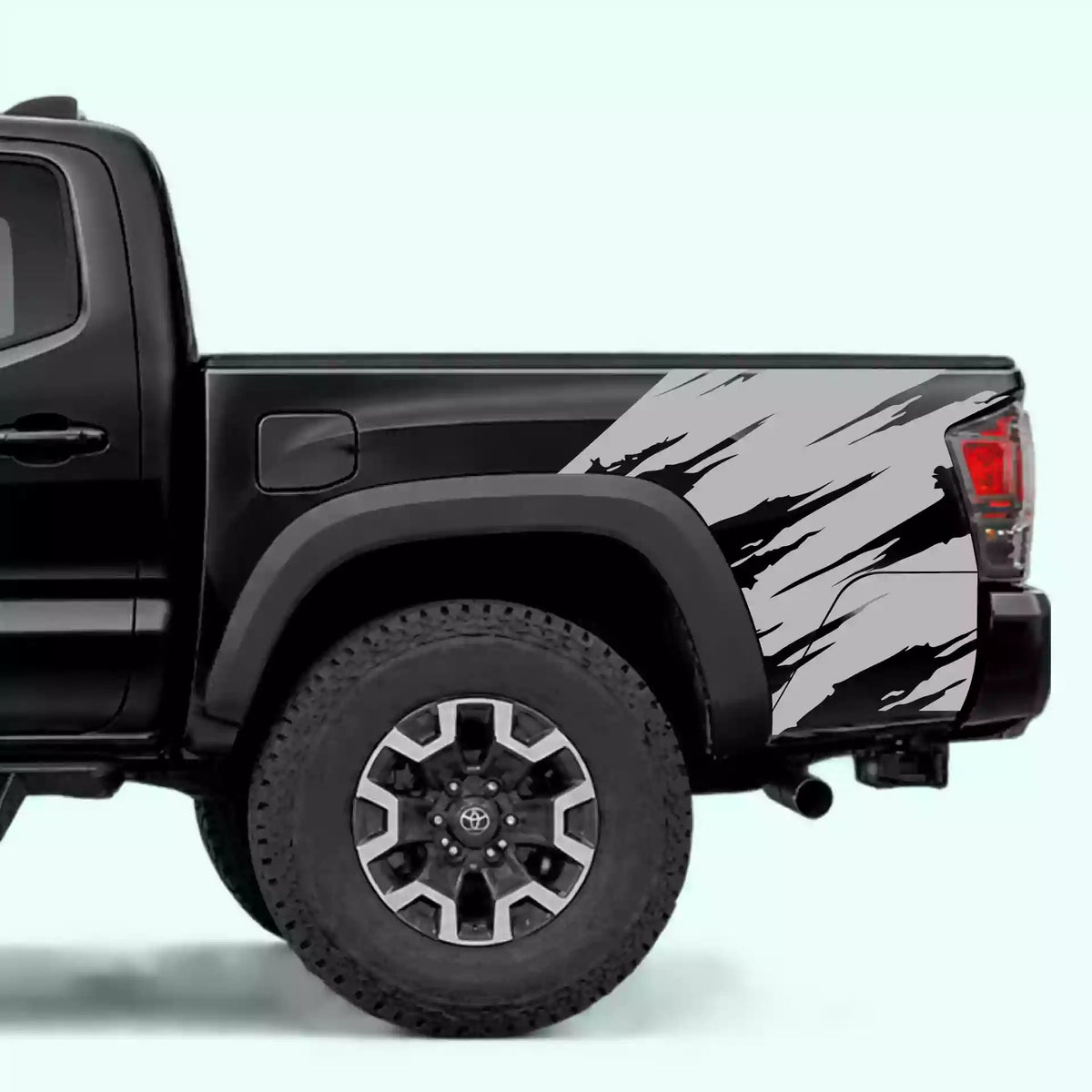2016-2023 Toyota Tacoma Torn Bed Decals Vinyl Graphics Kit Gray