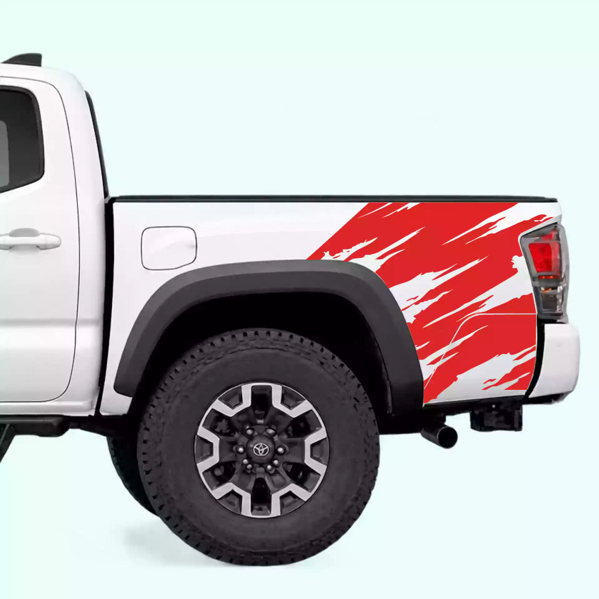 2016-2023 Toyota Tacoma Torn Bed Decals Vinyl Graphics Kit Red