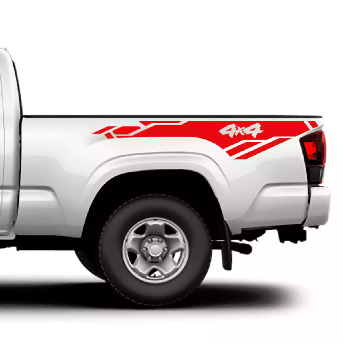 2016-2023 Toyota Tacoma Trail X Bed Stripes Vinyl Graphics Kit red