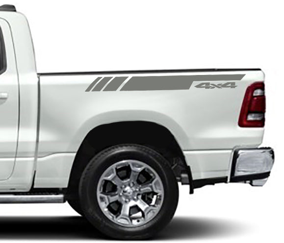 4x4 bed stripes for dodge ram 2018 to 2023 models gray