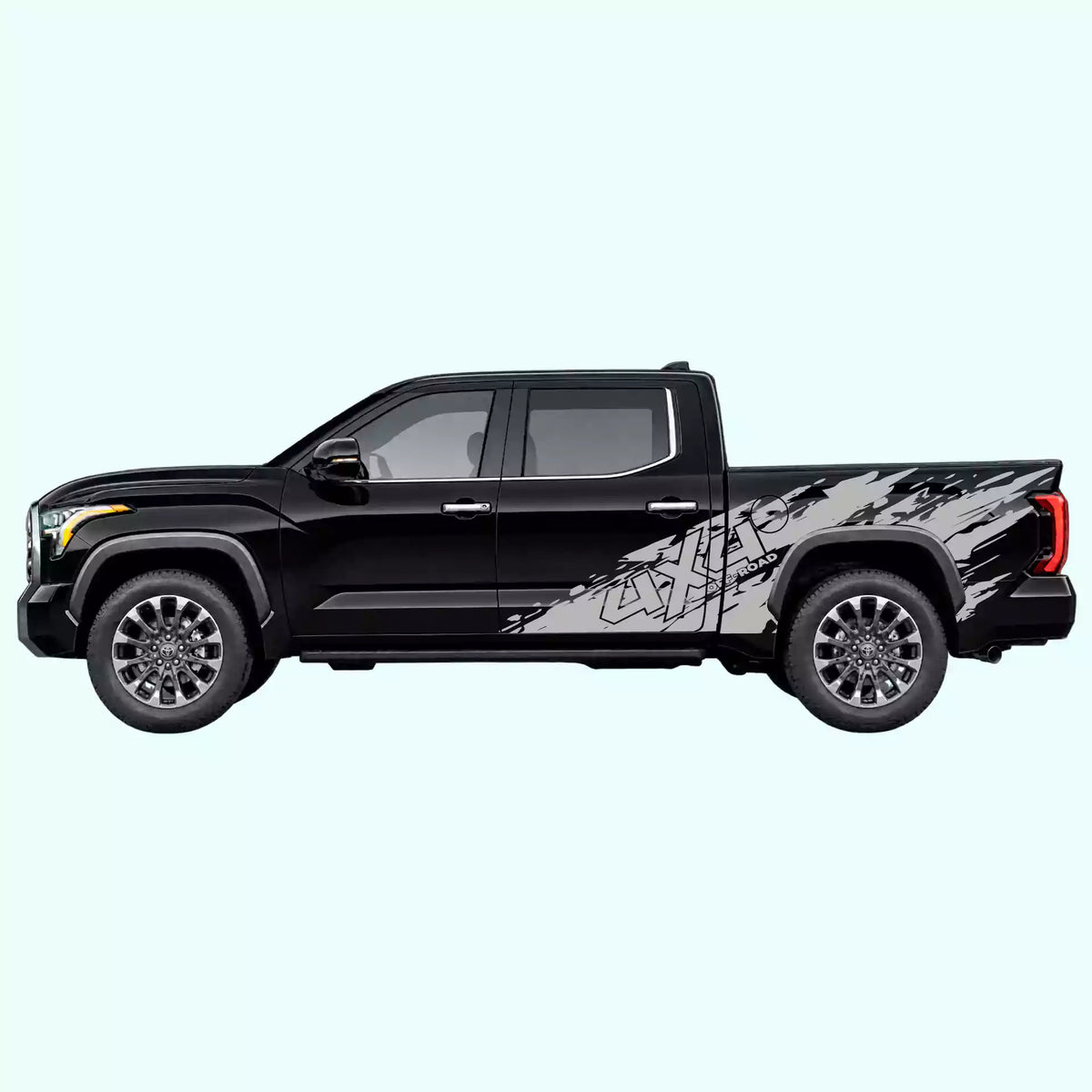 3rd Gen Toyota Tundra 4x4 Mud Splash Side Decals Vinyl Graphics Kit Gray