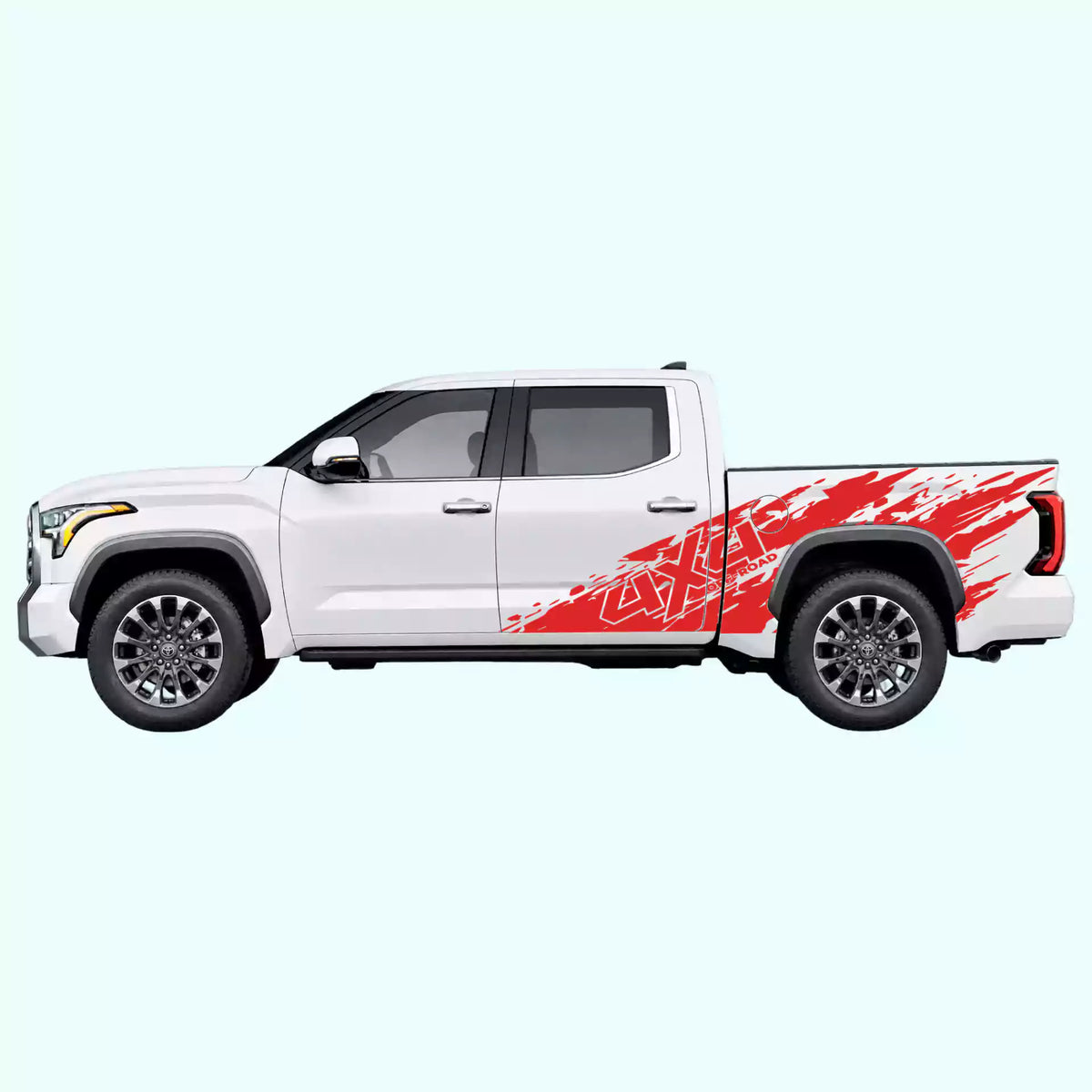 3rd Gen Toyota Tundra 4x4 Mud Splash Side Decals Vinyl Graphics Kit Red