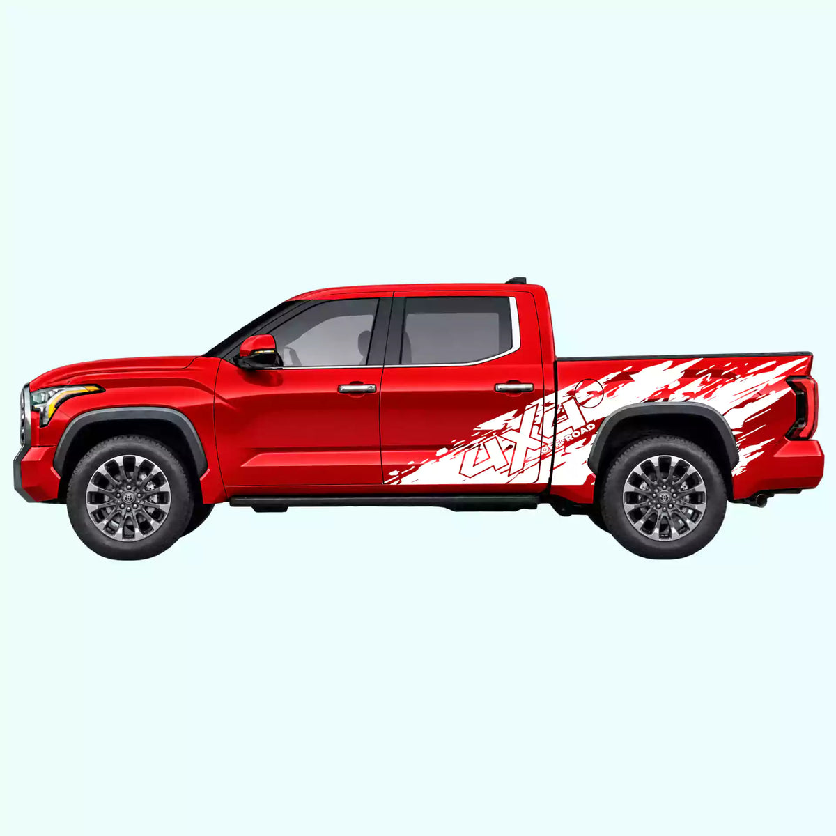 3rd Gen Toyota Tundra 4x4 Mud Splash Side Decals Vinyl Graphics Kit White