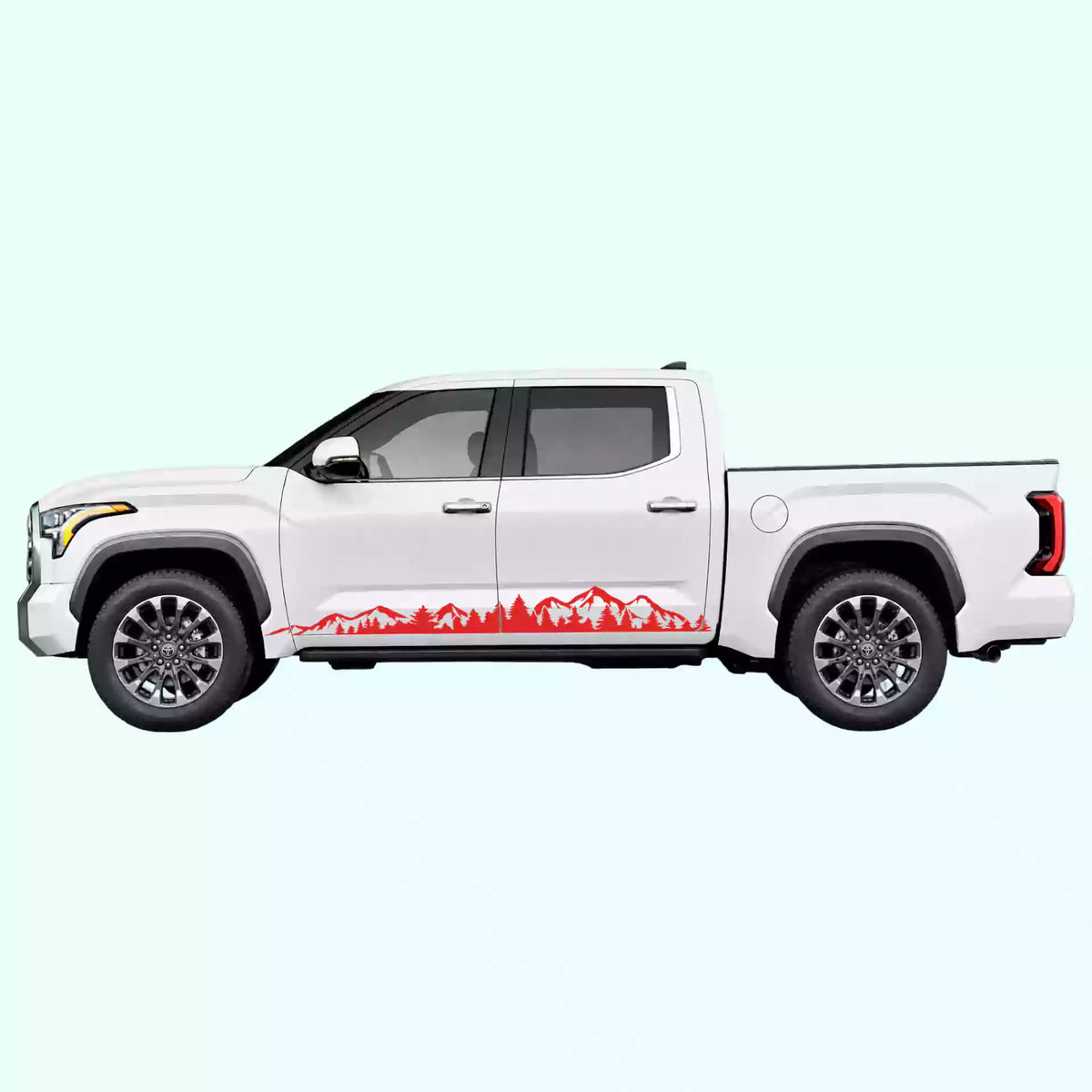 3rd Gen Toyota Tundra Adventure Side Stripes Vinyl Graphics Kit Red
