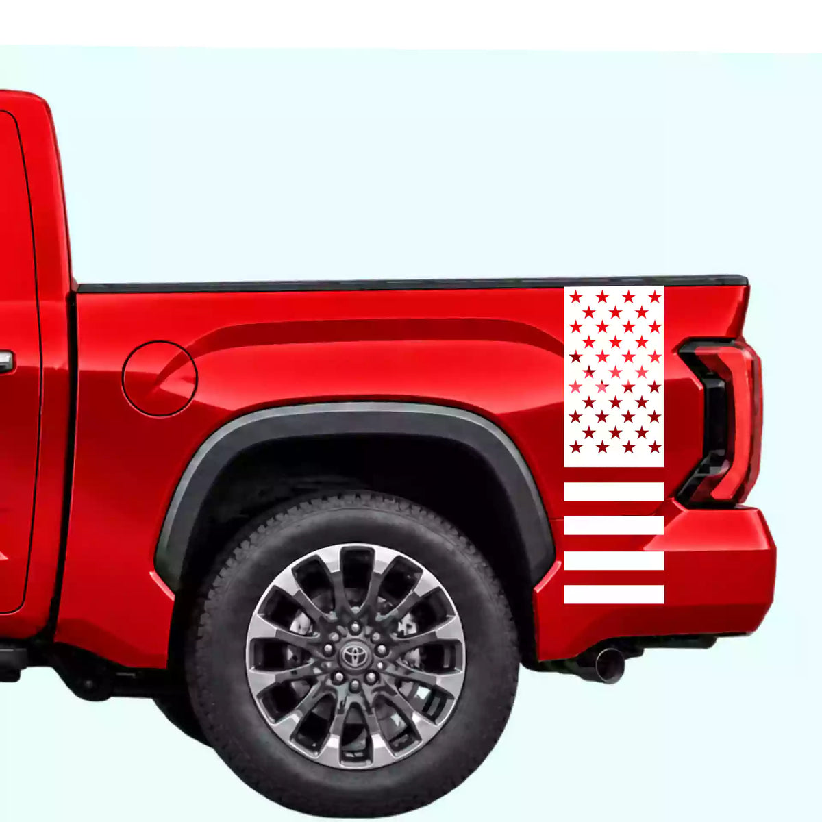3rd Gen Toyota Tundra American Flag Bed Side Stripes Vinyl Graphics Kit white