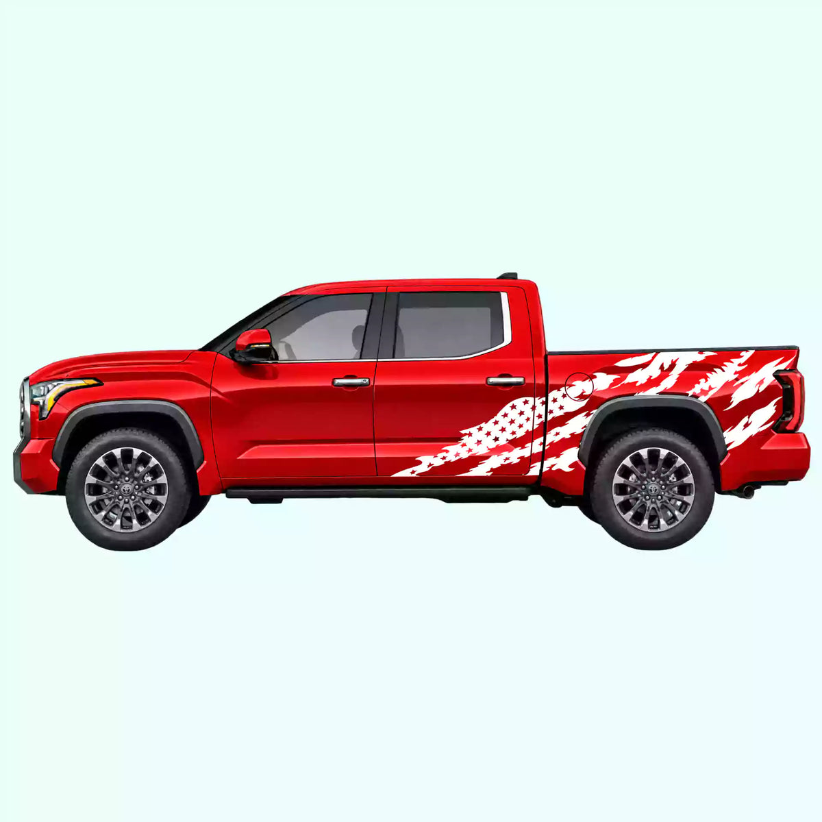 3rd Gen Toyota Tundra American Flag Side Decals Vinyl Graphics Kit White