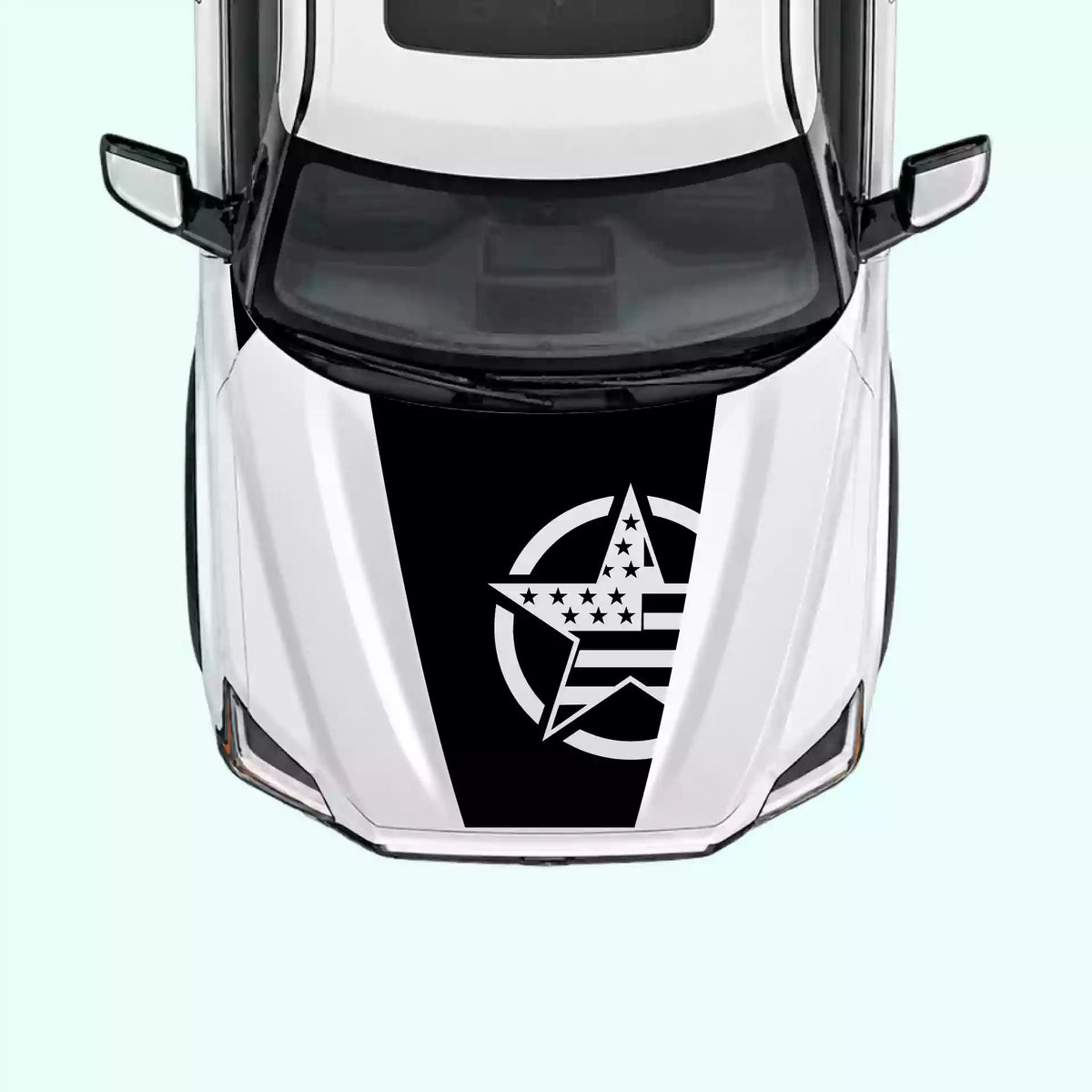 3rd Gen Toyota Tundra Army Star Hood Decal Vinyl Graphics Kit Black