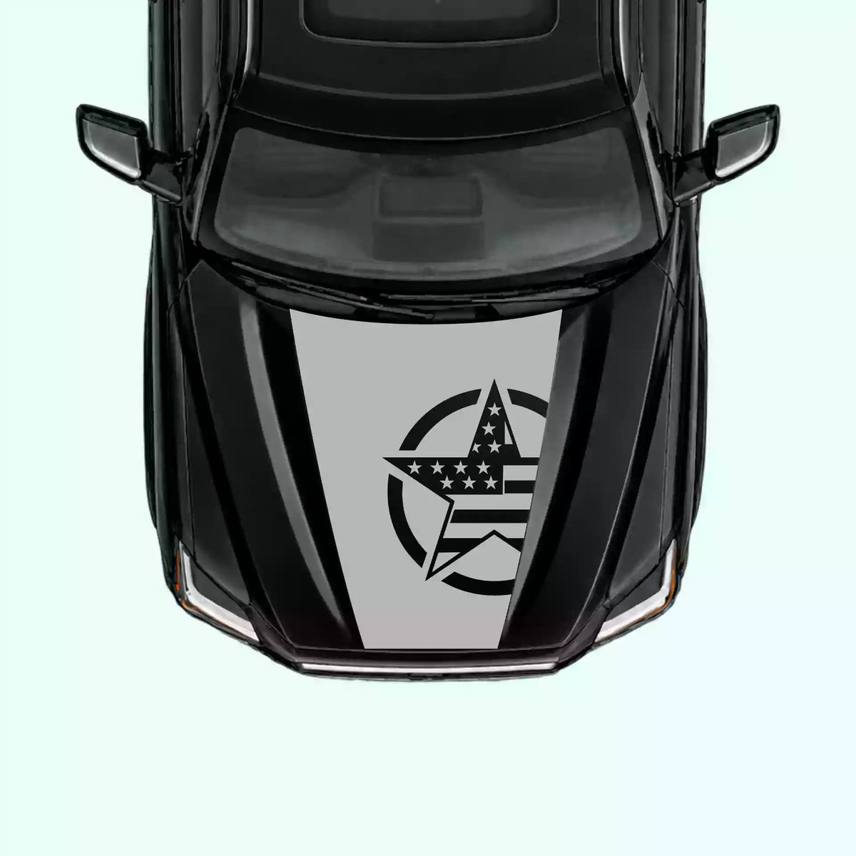 3rd Gen Toyota Tundra Army Star Hood Decal Vinyl Graphics Kit Gray