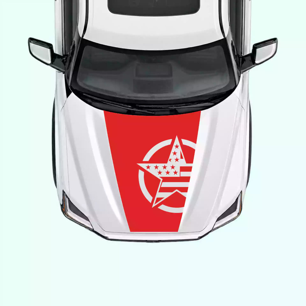 3rd Gen Toyota Tundra Army Star Hood Decal Vinyl Graphics Kit Red