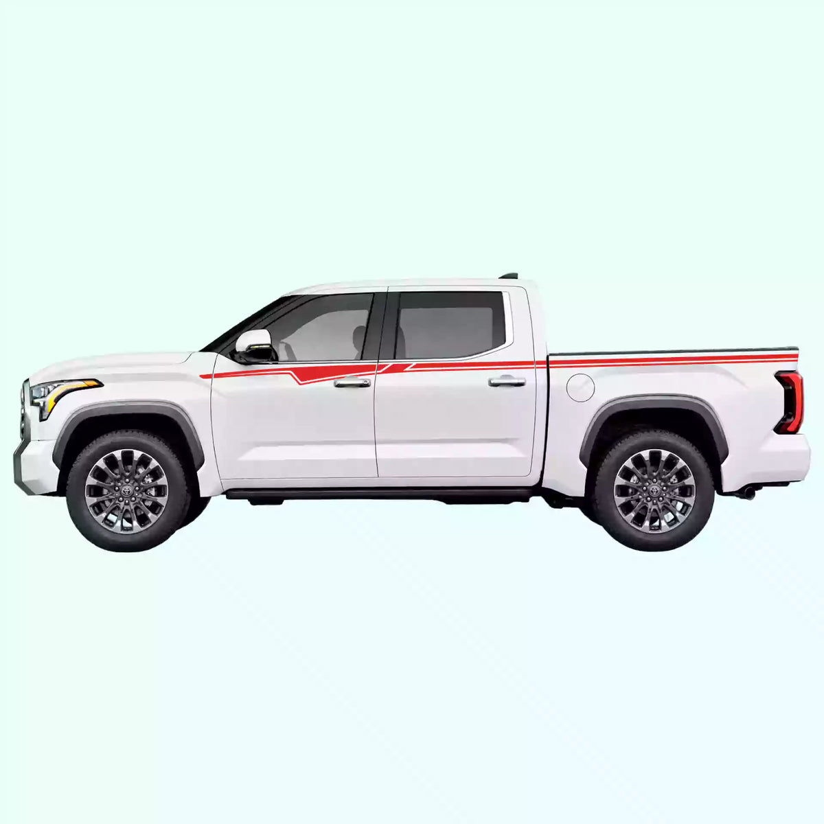 3rd Gen Toyota Tundra Belt Line Side Decals Vinyl Graphics Kit Red