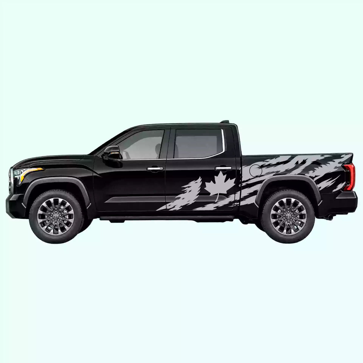 3rd Gen Toyota Tundra Canada Flag Side Decals Vinyl Graphics Kit Gray