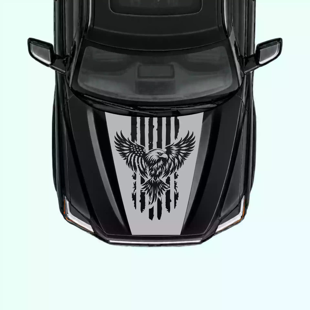 3rd Gen Toyota Tundra Eagle USA Flag Hood Decals Vinyl Graphics Kit Gray