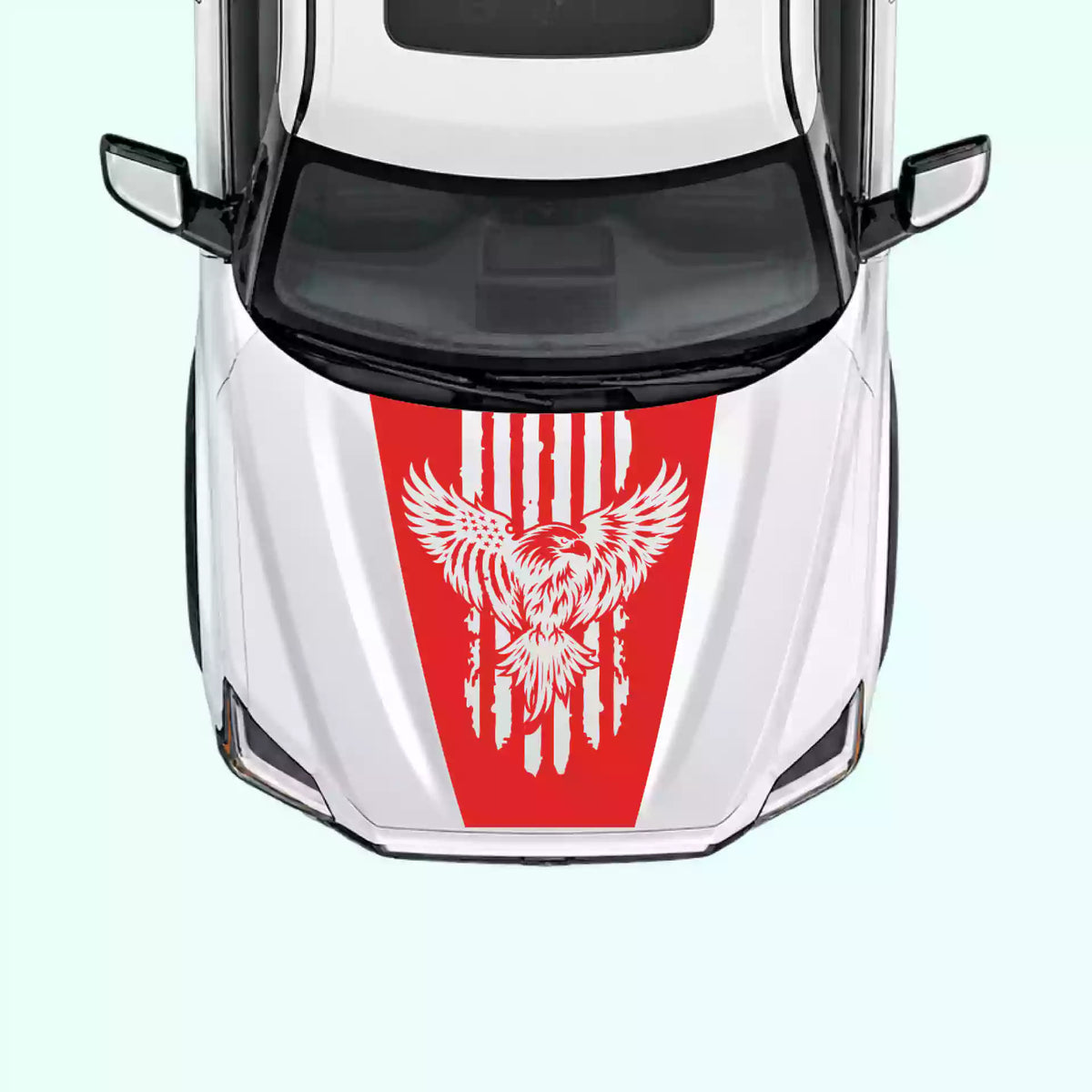 3rd Gen Toyota Tundra Eagle USA Flag Hood Decals Vinyl Graphics Kit Red