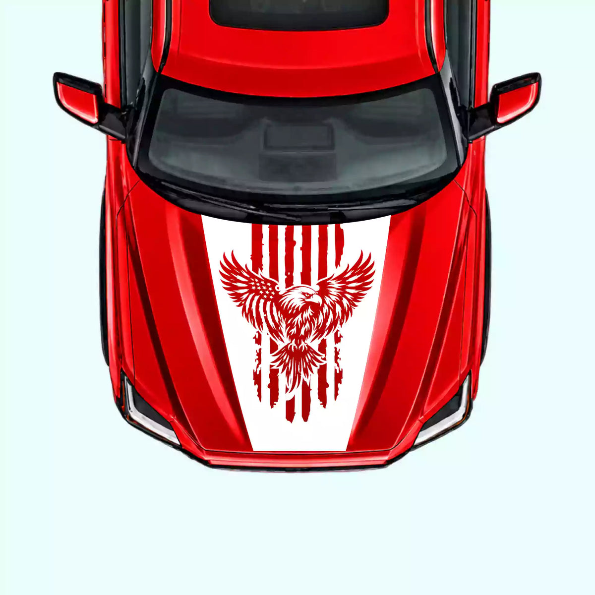 3rd Gen Toyota Tundra Eagle USA Flag Hood Decals Vinyl Graphics Kit White