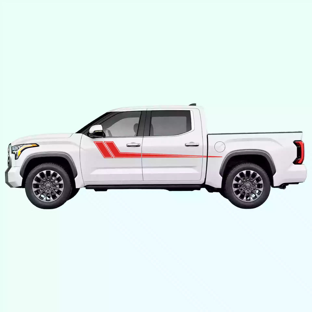 3rd Gen Toyota Tundra Hockey Side Stripes Vinyl Graphics Kit Red