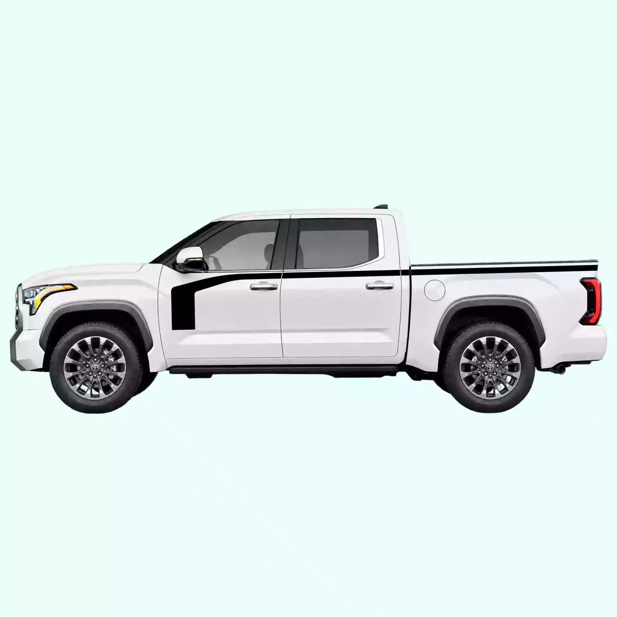 3rd Gen Toyota Tundra Hockey Stick Side Stripes Vinyl Graphics Kit Black