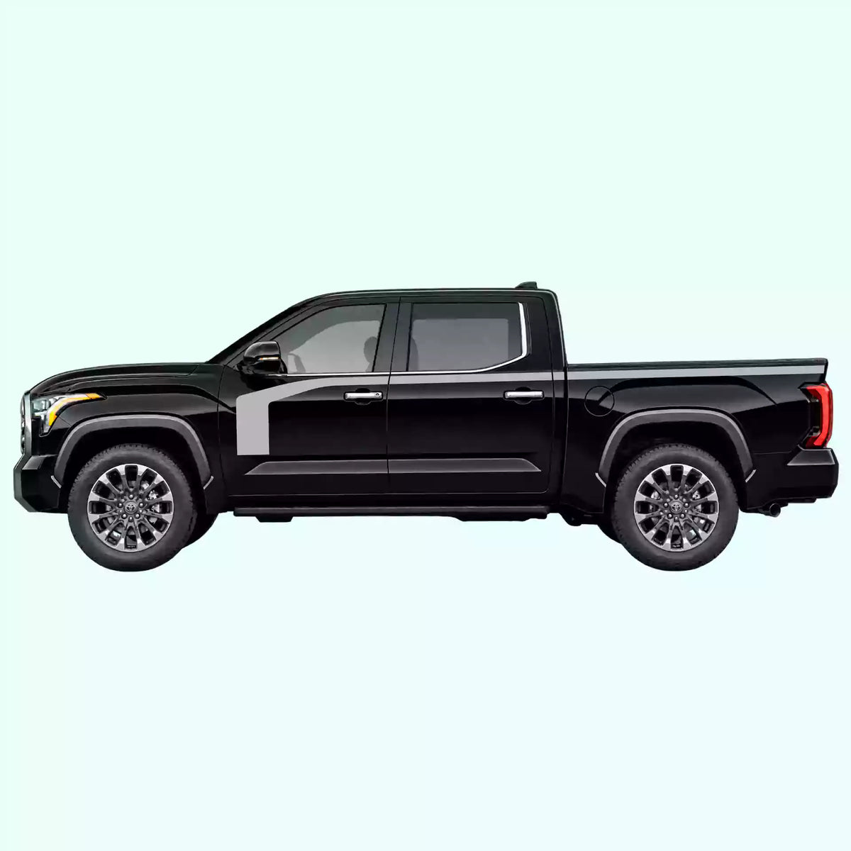 3rd Gen Toyota Tundra Hockey Stick Side Stripes Vinyl Graphics Kit Gray