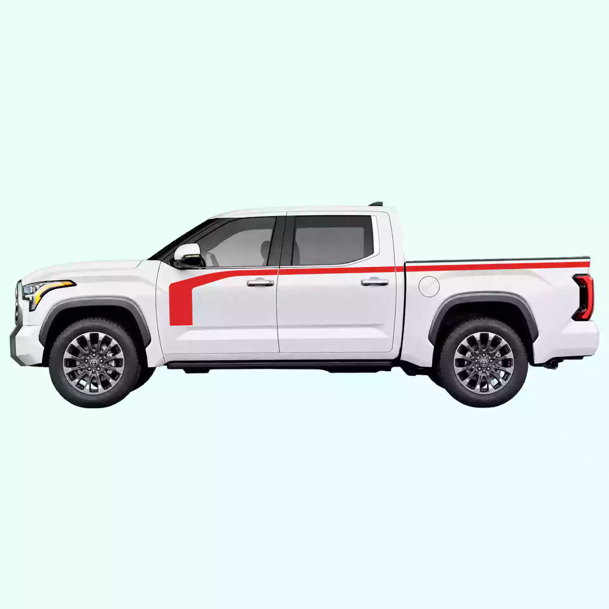 3rd Gen Toyota Tundra Hockey Stick Side Stripes Vinyl Graphics Kit Red