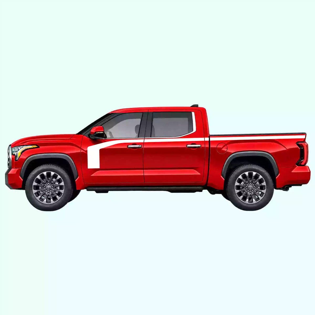 3rd Gen Toyota Tundra Hockey Stick Side Stripes Vinyl Graphics Kit White