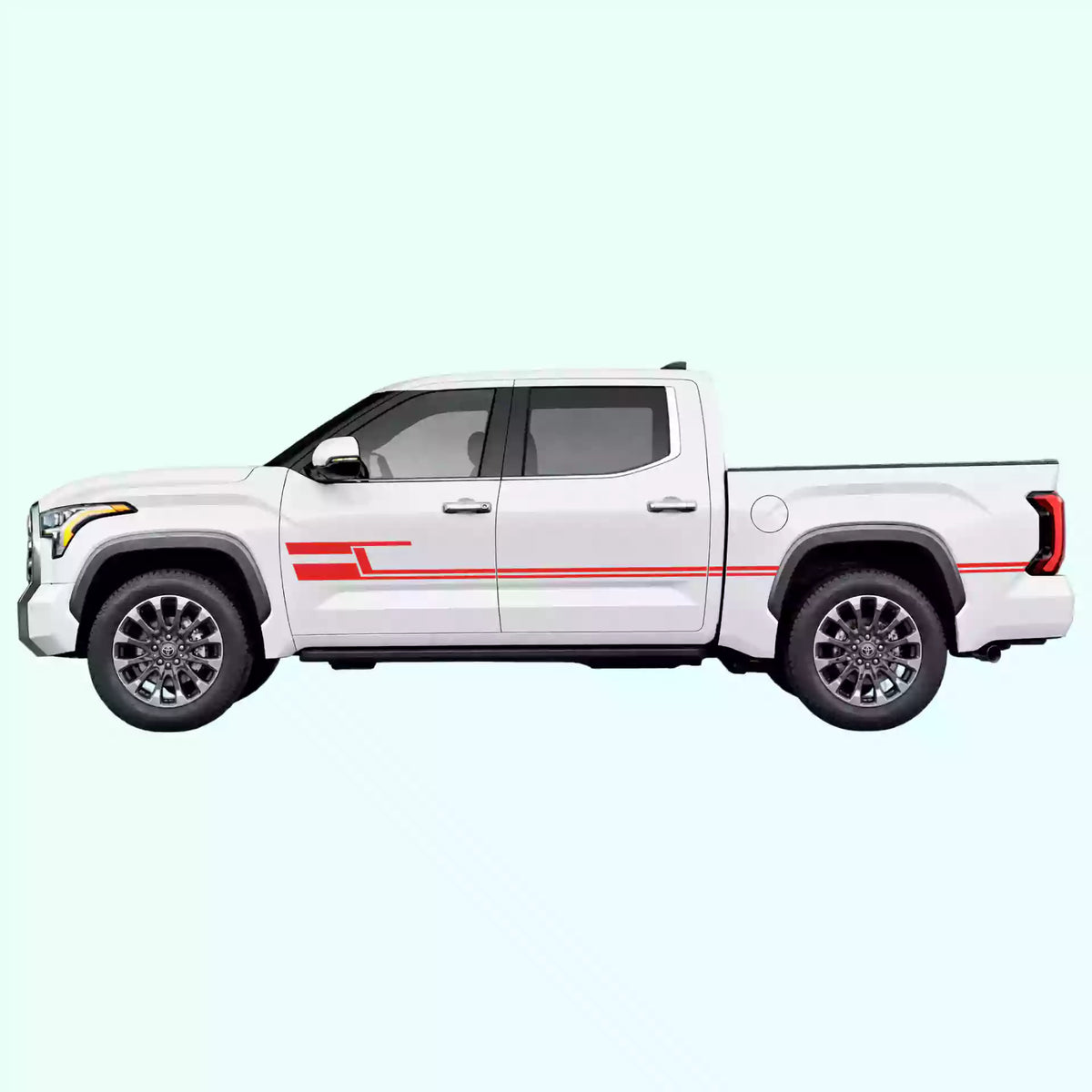 3rd Gen Toyota Tundra Liner Side Stripes Vinyl Graphics Kit Red