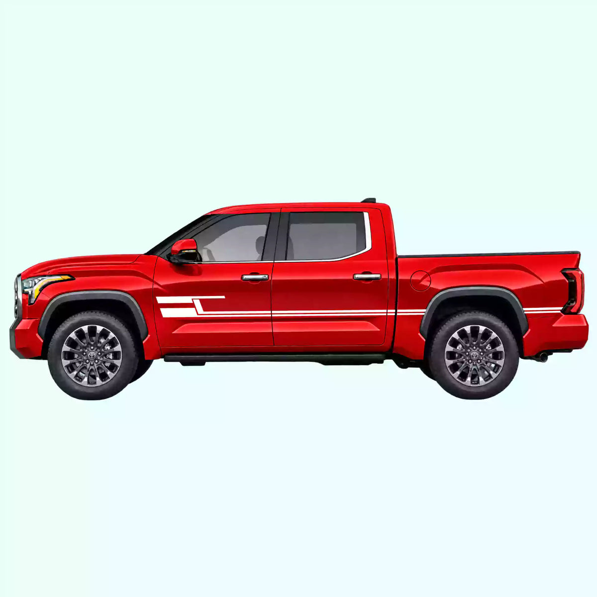 3rd Gen Toyota Tundra Liner Side Stripes Vinyl Graphics Kit White