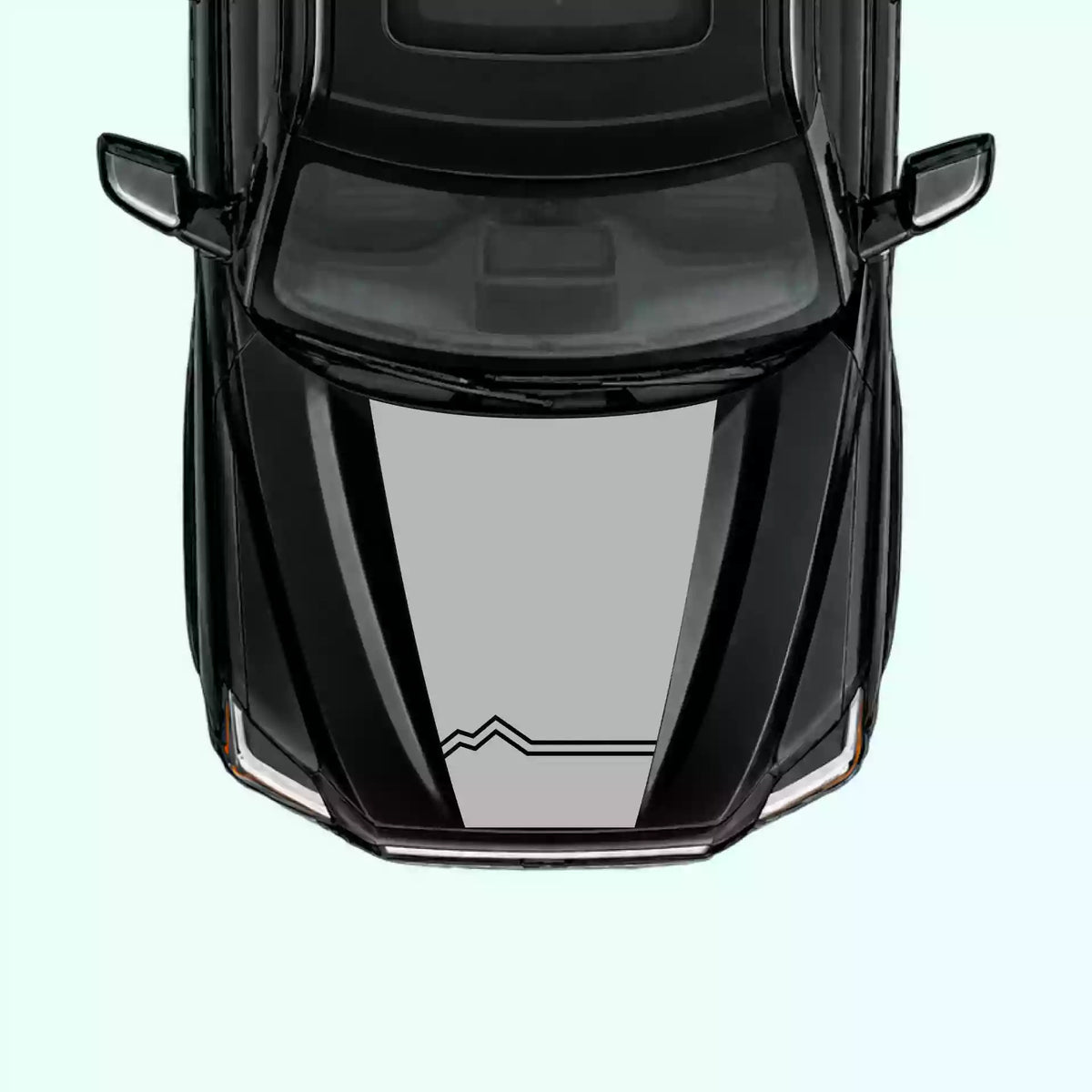 3rd Gen Toyota Tundra Mountain Line Hood Decals Vinyl Graphics Kit Gray