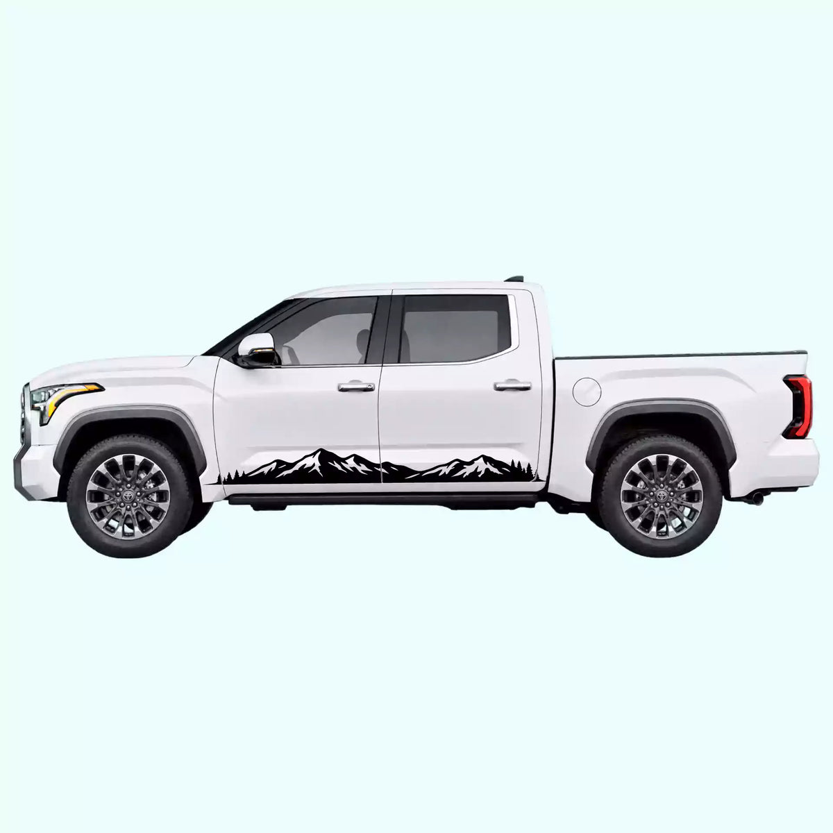3rd Gen Toyota Tundra Mountain Range Rocker Stripes Vinyl Graphics Kit Black