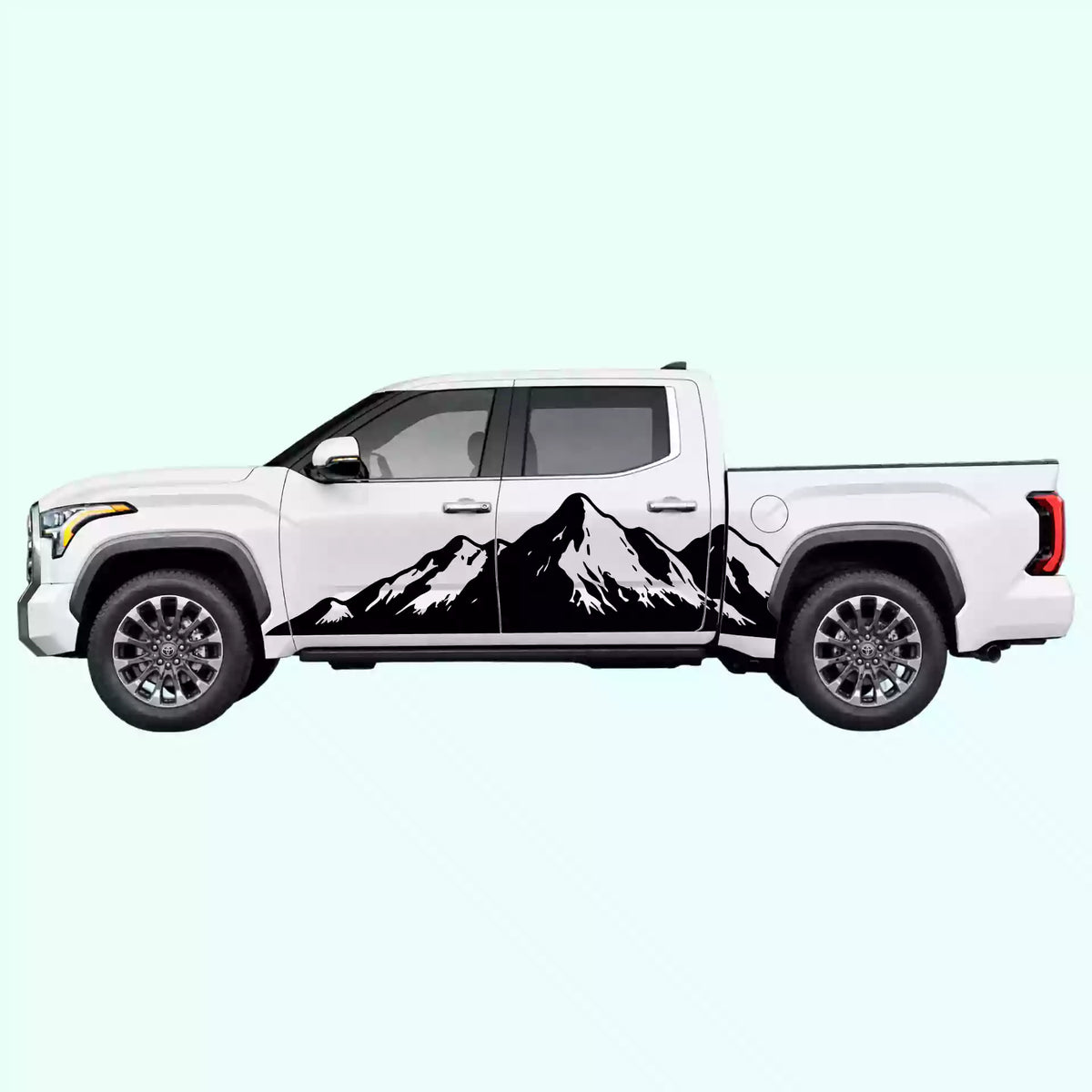 3rd Gen Toyota Tundra Mountain Range Side Decals Vinyl Graphics Kit Black