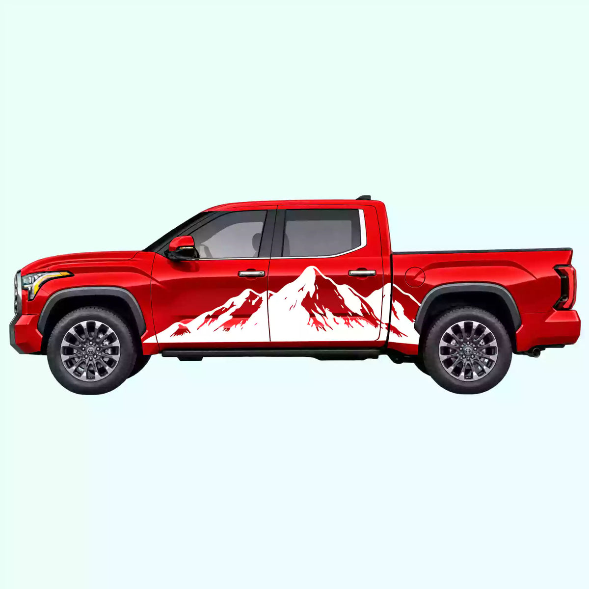 3rd Gen Toyota Tundra Mountain Range Side Decals Vinyl Graphics Kit White