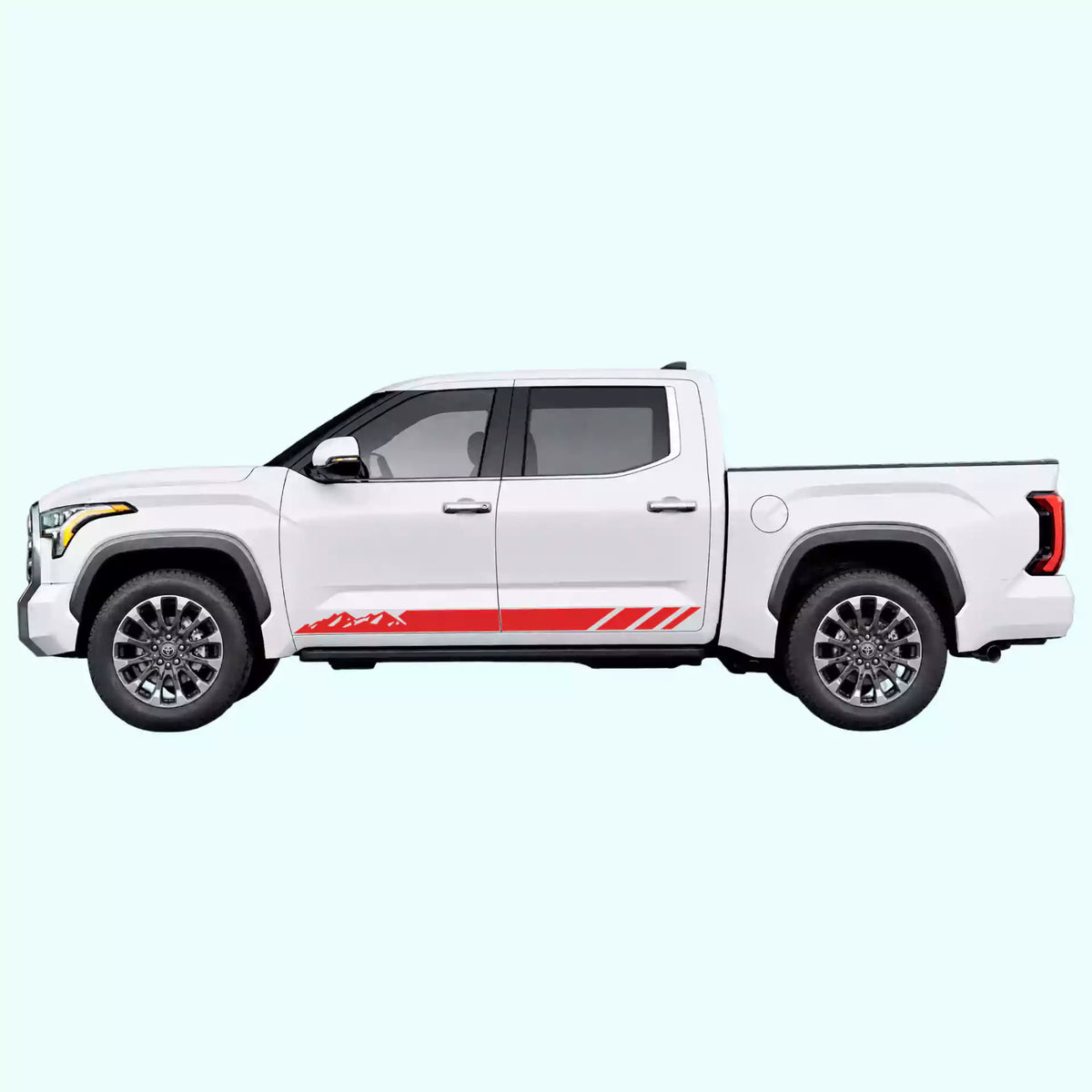 3rd Gen Toyota Tundra Mountain Side Stripes Vinyl Graphics Kit Red