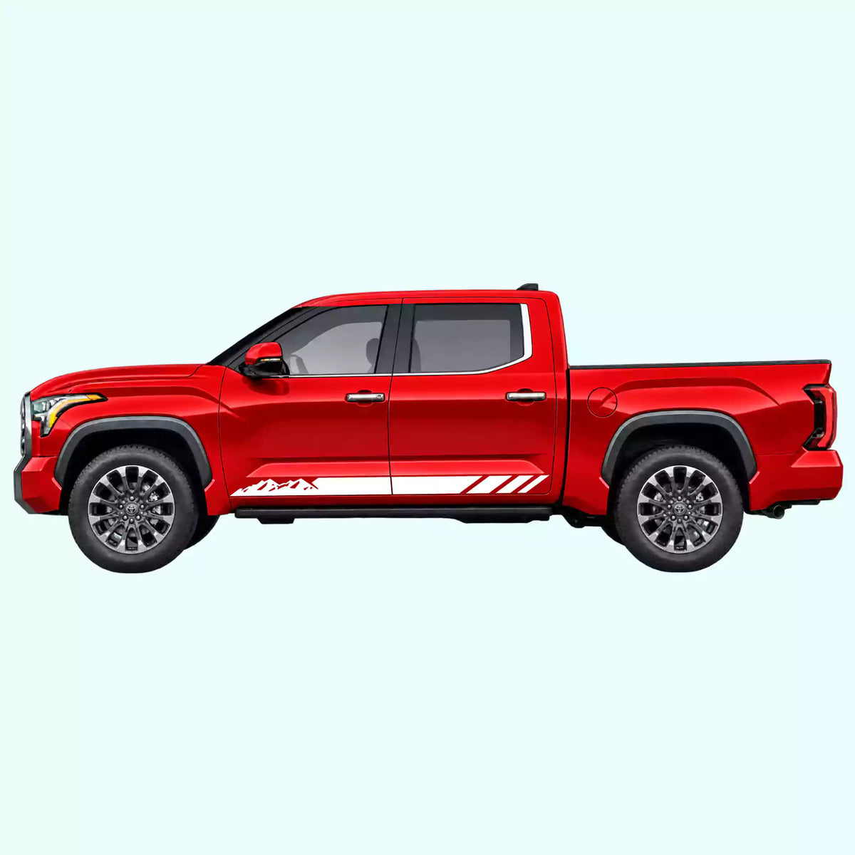 3rd Gen Toyota Tundra Mountain Side Stripes Vinyl Graphics Kit White