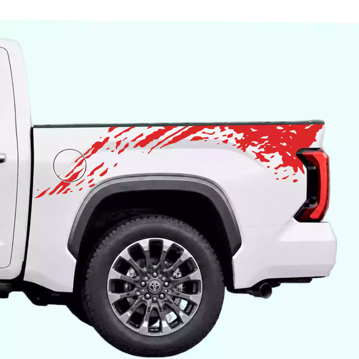 3rd Gen Toyota Tundra Mud Splash Bed Decals Vinyl Graphics Kit Red