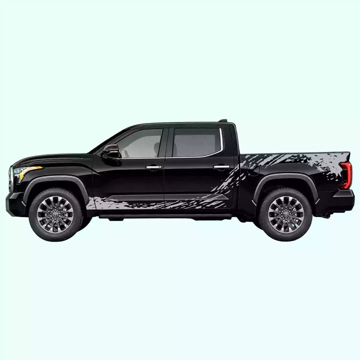 3rd Gen Toyota Tundra Mud Splash Rocker & Bed Decals Vinyl Graphics Kit Gray