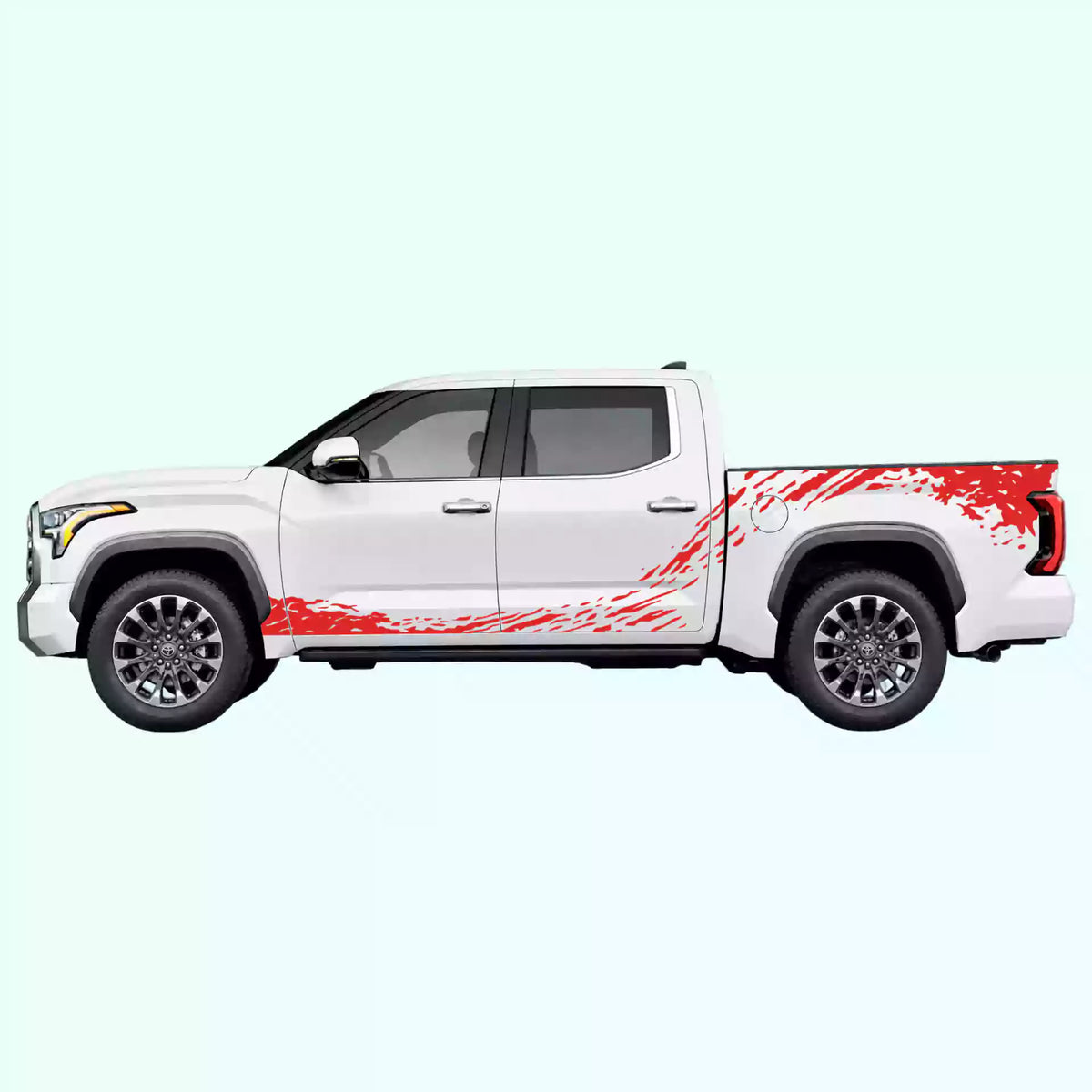 3rd Gen Toyota Tundra Mud Splash Rocker & Bed Decals Vinyl Graphics Kit Red