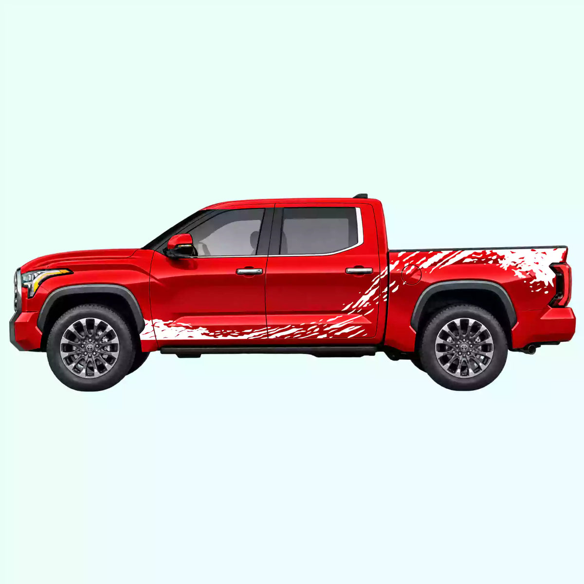 3rd Gen Toyota Tundra Mud Splash Rocker & Bed Decals Vinyl Graphics Kit White
