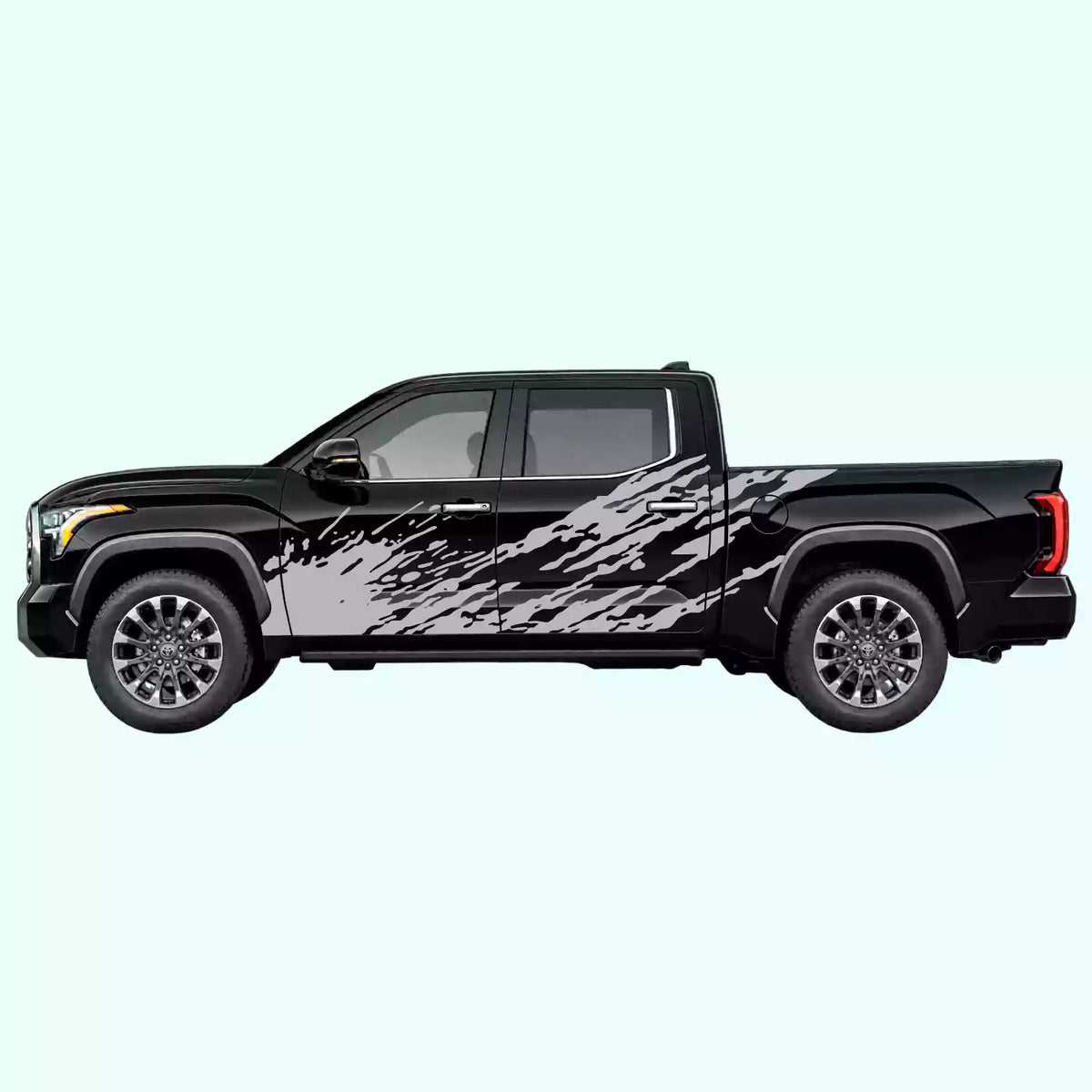 3rd Gen Toyota Tundra Mud Splash Side Decals Vinyl Graphics Kit Gray