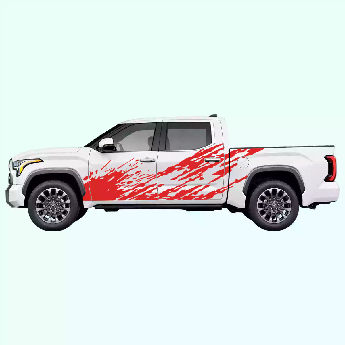 3rd Gen Toyota Tundra Mud Splash Side Decals Vinyl Graphics Kit Red
