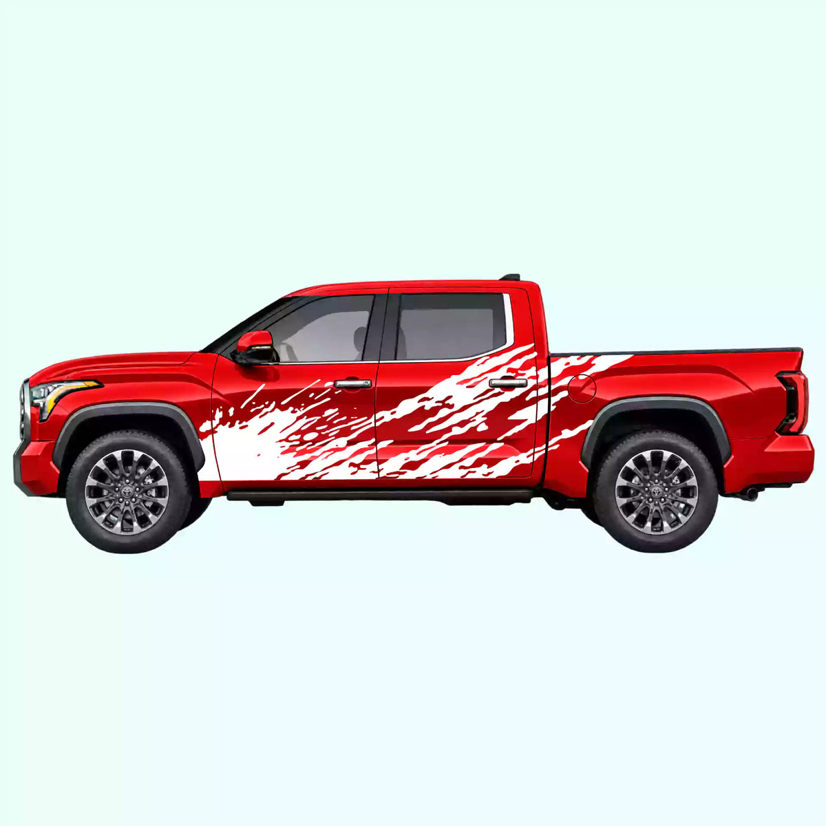 3rd Gen Toyota Tundra Mud Splash Side Decals Vinyl Graphics Kit White
